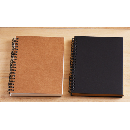 Black Brown Kraft Spiral Notebook A5 Jounal Student Notepad 