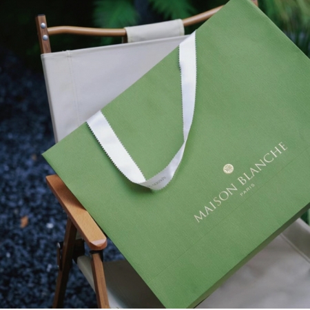 Luxury Shopping Packaging Paper Bag With Ribbon Handle Custom Logo 